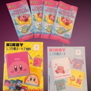 Kirby Japanese Collectible Lot – Ensky Clear Card Packs + Kirby Pouches (Nintend